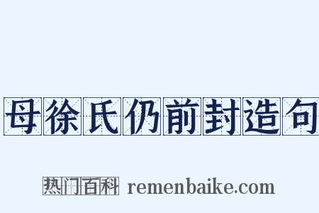 母徐氏仍前封造句是什么意思的图片